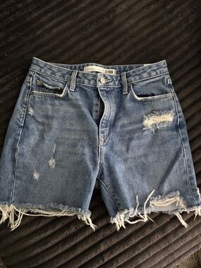 Lovers + Friends Distressed Denim Shorts - Blue